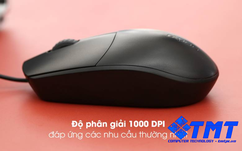 Chuột Có Dây Rapoo N100 Đen - Phục vụ tốt cho tác vụ văn phòng với độ nhạy 1000 DPI