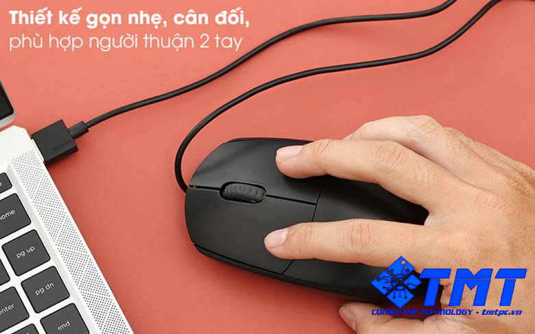 Chuột Có Dây Rapoo N100 Đen - Chuột có dây thiết kế hiện đại, gọn nhẹ, chỉ 80 g